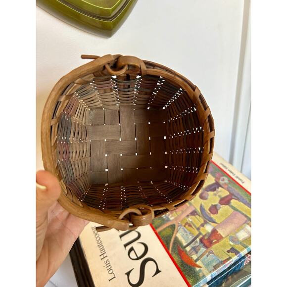Primitive Antique Basket | Cottagecore Basket |1930's Basket, Signed - Picture 7 of 7